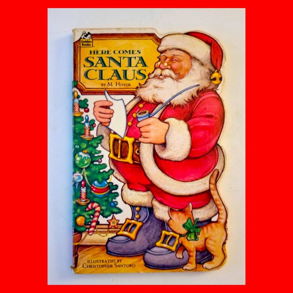 Here Comes Santa Claus M. Hover Golden Books Vintage Children’s Christmas Book